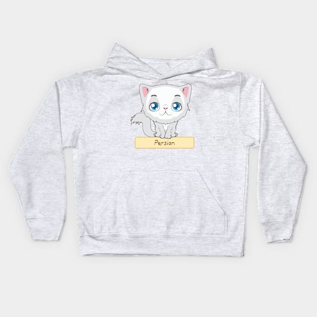 Persian Cat Kids Hoodie by Garlicky